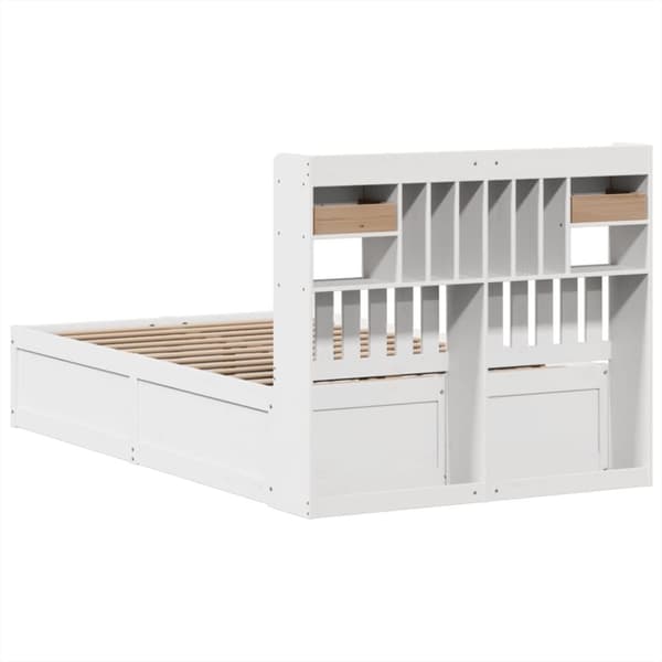 vidaXL Sengeramme uten madrass hvit 135x190 cm heltre furu
