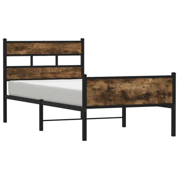 vidaXL Sengeramme uten madrass røkt eik 107x200 cm konstruert tre