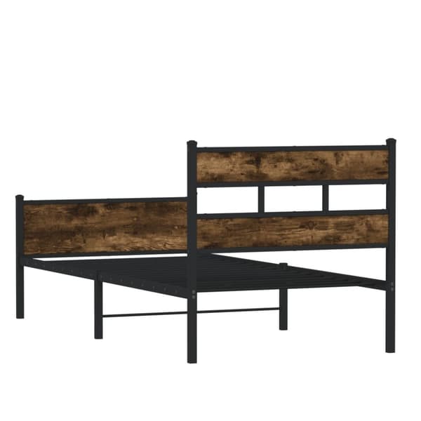 vidaXL Sengeramme uten madrass røkt eik 107x200 cm konstruert tre