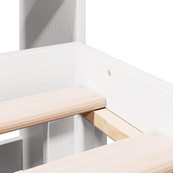 vidaXL Seng med bokhylle uten madrass hvit 150x200 cm heltre furu