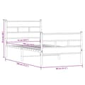 Miniatyrbilde 10 av 10: vidaXL Sengeramme i metall uten madrass sonoma eik 75x190 cm