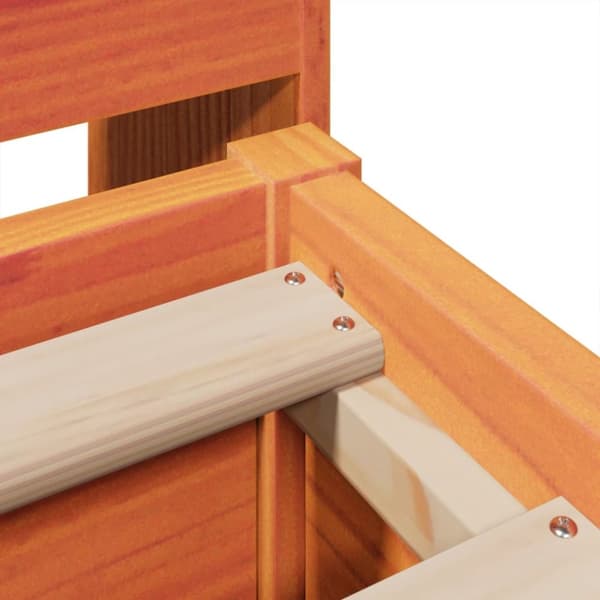 vidaXL Sengeramme uten madrass voksbrun 140x190 cm heltre furu