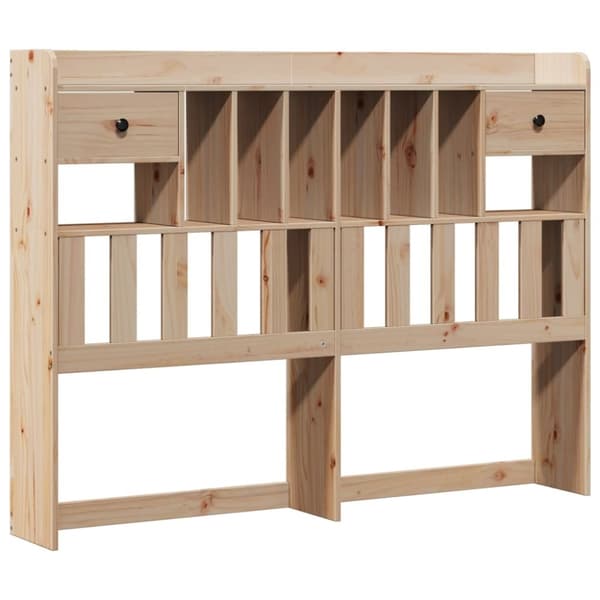 vidaXL Seng med bokhylle uten madrass 140x190 cm heltre furu