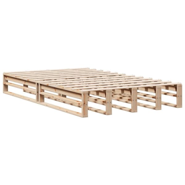 vidaXL Sänky kirjahyllyllä ilman patjaa 135x190 cm täysi mänty