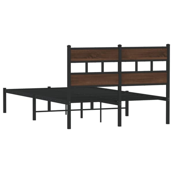 vidaXL Sengeramme uten madrass med hodegavl brun eik 120x190 cm