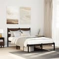Miniatyrbilde 2 av 10: vidaXL Sengeramme uten madrass med hodegavl brun eik 120x190 cm