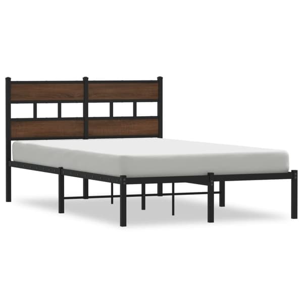 vidaXL Sengeramme uten madrass med hodegavl brun eik 120x190 cm