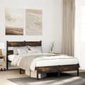 Miniatyrbilde 2 av 10: vidaXL Sengeramme uten madrass med hodegavl sonoma eik 120x190 cm