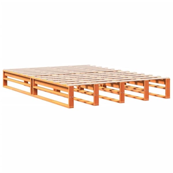vidaXL Seng med bokhylle uten madrass voksbrun 160x200 cm heltre furu