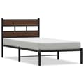 Miniatyrbilde 3 av 10: vidaXL Sengeramme uten madrass med hodegavl brun eik 90x190 cm