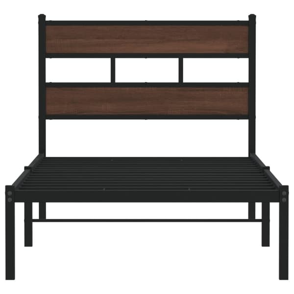 vidaXL Sengeramme uten madrass med hodegavl brun eik 90x190 cm