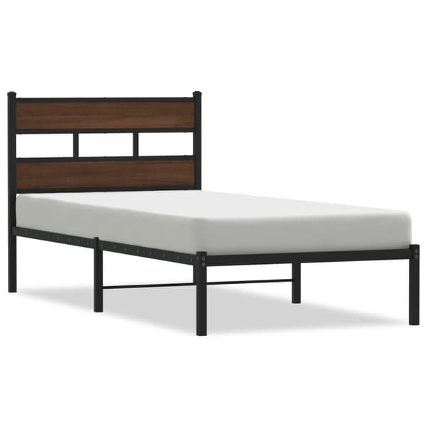 vidaXL Sengeramme uten madrass med hodegavl brun eik 90x190 cm