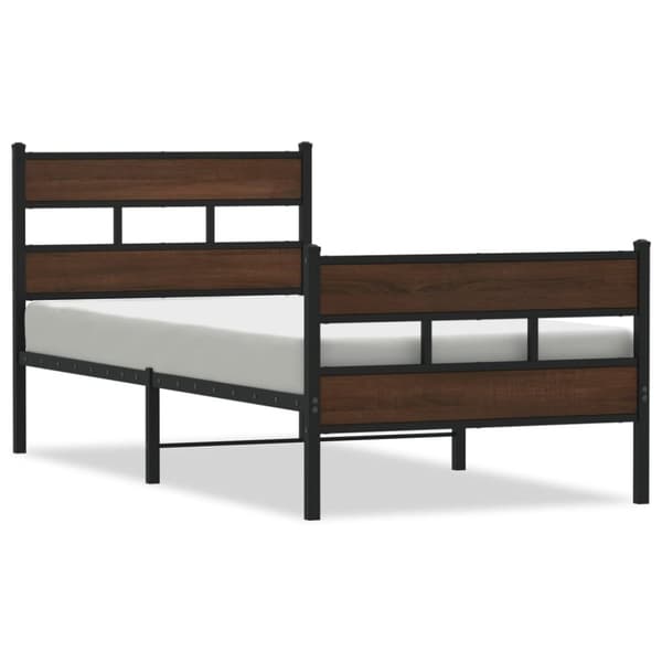 vidaXL sengeramme m. sengegavl 75x190 cm uden madras brunt eg