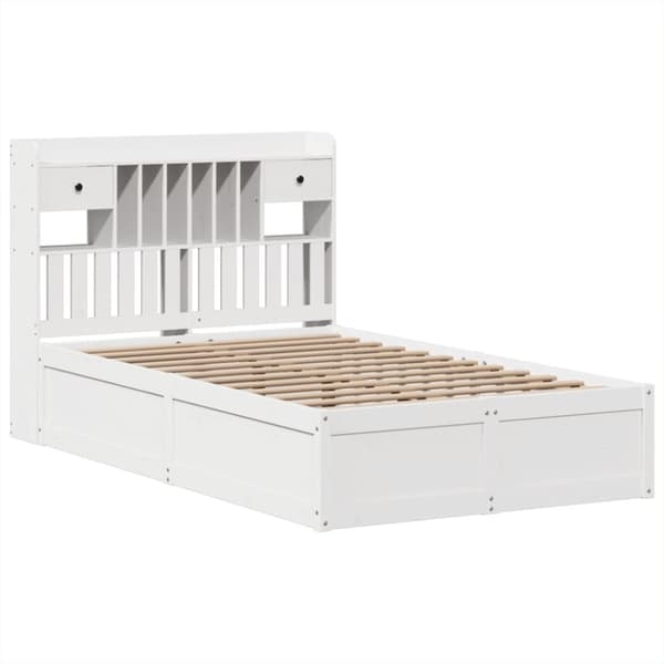 vidaXL sengeramme uden madras 135x190 cm massivt fyrretræ hvid