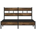 Miniatyrbilde 5 av 10: vidaXL Sengeramme uten madrass med hodegavl sonoma eik 150x200 cm
