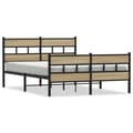 Miniatyrbillede 3 af 10: vidaXL sengeramme uden madras 150x200 cm metal sonoma-eg