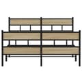 Miniatyrbillede 5 af 10: vidaXL sengeramme uden madras 150x200 cm metal sonoma-eg