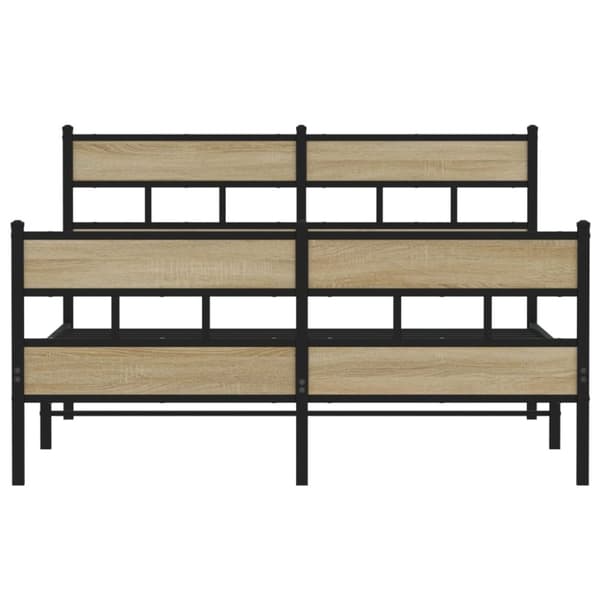 vidaXL sengeramme uden madras 150x200 cm metal sonoma-eg