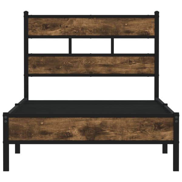 vidaXL Sängram utan madrass med huvudgavel sonoma-ek 90x200 cm