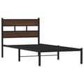 Miniatyrbilde 4 av 10: vidaXL Sengeramme uten madrass med hodegavl brun eik 90x200 cm