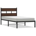 Miniatyrbilde 1 av 10: vidaXL Sengeramme uten madrass med hodegavl brun eik 90x200 cm