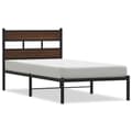 Miniatyrbilde 1 av 10: vidaXL Sengeramme uten madrass med hodegavl brun eik 107x203 cm