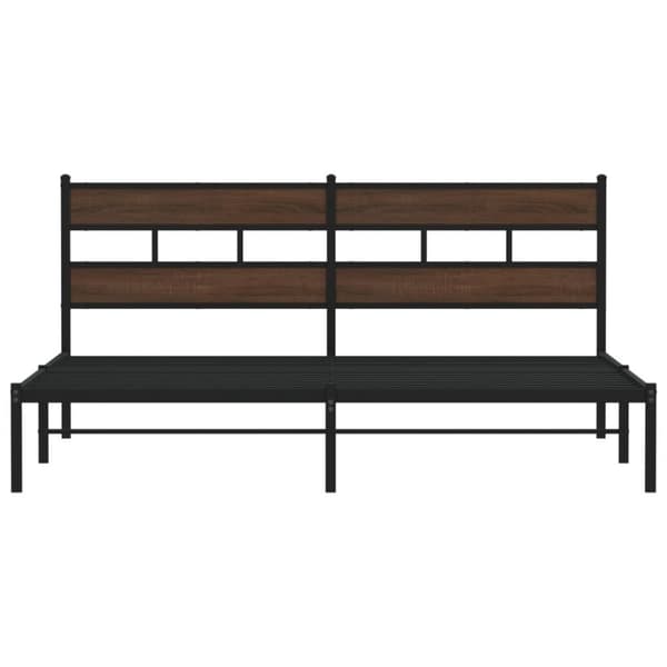 vidaXL sengeramme m. sengegavl 180x200 cm uden madras brunt eg