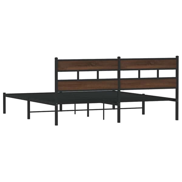 vidaXL sengeramme m. sengegavl 180x200 cm uden madras brunt eg