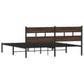 Miniatyrbillede 7 af 10: vidaXL sengeramme m. sengegavl 180x200 cm uden madras brunt eg