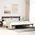 Miniatyrbillede 2 af 10: vidaXL sengeramme m. sengegavl 180x200 cm uden madras brunt eg