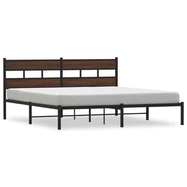 vidaXL sengeramme m. sengegavl 180x200 cm uden madras brunt eg