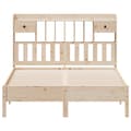 Miniatyrbilde 5 av 11: vidaXL Seng med bokhylle uten madrass 140x190 cm heltre furu
