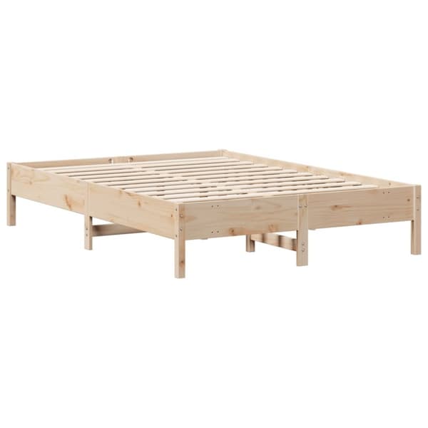 vidaXL Seng med bokhylle uten madrass 140x190 cm heltre furu