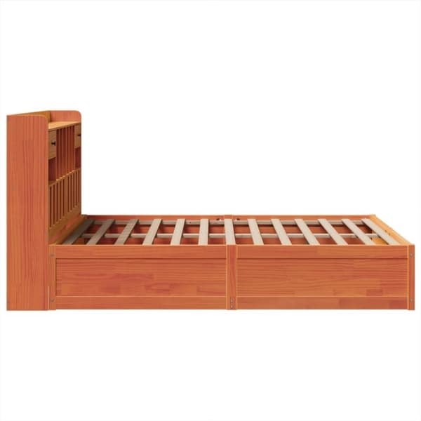 vidaXL sengeramme uden madras 160x200 cm massivt fyrretræ gyldenbrun