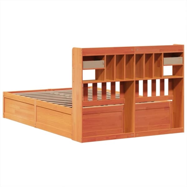 vidaXL sengeramme uden madras 160x200 cm massivt fyrretræ gyldenbrun