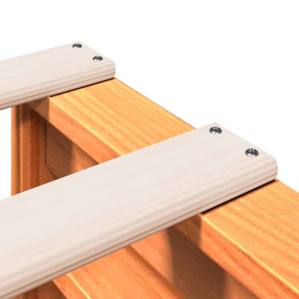 vidaXL Seng med bokhylle uten madrass voksbrun 140x190 cm heltre furu