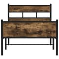 Miniatyrbilde 5 av 10: vidaXL Sengeramme uten madrass røkt eik 100x190 cm konstruert tre