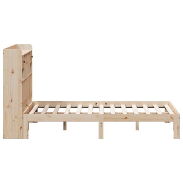 vidaXL Sänky kirjahyllyllä ilman patjaa 135x190 cm täysi mänty