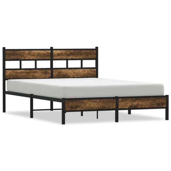vidaXL sengeramme m. sengegavl 140x190 cm uden madras sonoma-eg