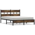 Miniatyrbillede 3 af 10: vidaXL sengeramme m. sengegavl 140x190 cm uden madras sonoma-eg
