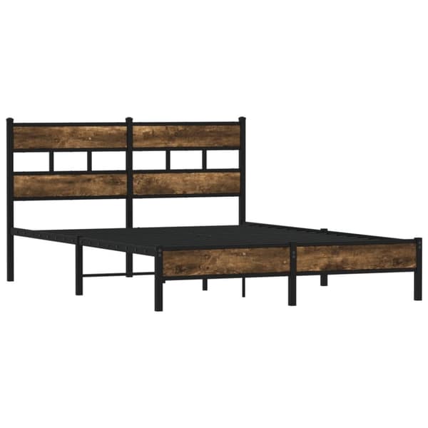vidaXL sengeramme m. sengegavl 140x190 cm uden madras sonoma-eg