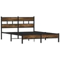 Miniatyrbillede 4 af 10: vidaXL sengeramme m. sengegavl 140x190 cm uden madras sonoma-eg
