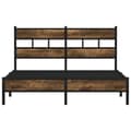 Miniatyrbillede 5 af 10: vidaXL sengeramme m. sengegavl 140x190 cm uden madras sonoma-eg