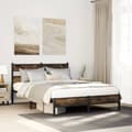 Miniatyrbillede 2 af 10: vidaXL sengeramme m. sengegavl 140x190 cm uden madras sonoma-eg