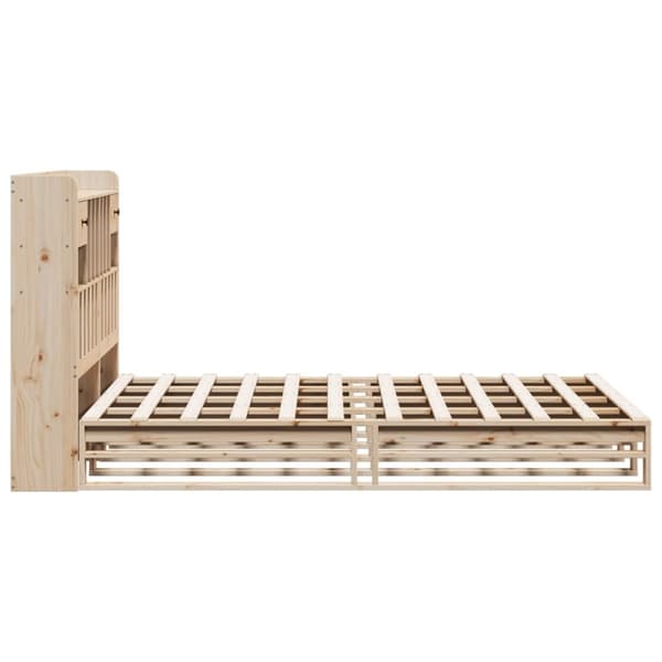 vidaXL Seng med bokhylle uten madrass 140x200 cm heltre furu
