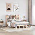 Miniatyrbilde 2 av 11: vidaXL Seng med bokhylle uten madrass 140x200 cm heltre furu
