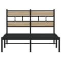 Miniatyrbillede 5 af 10: vidaXL sengeramme uden madras 120x200 cm metal sonoma-eg