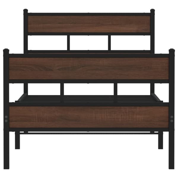 vidaXL sengeramme m. sengegavl + fodgærde 100x200 cm uden madras
