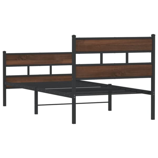 vidaXL sengeramme m. sengegavl + fodgærde 100x200 cm uden madras