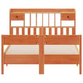 Miniatyrbilde 5 av 11: vidaXL Seng med bokhylle uten madrass voksbrun 135x190 cm heltre furu